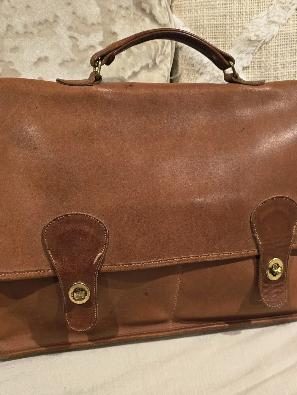VINTAGE COACH, Classic Brown Leather Briefcase - Men